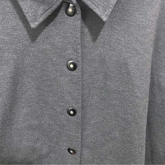 Avenue Gray Black Snap Button Soft Stretch Jacket - Picture 3 of 5